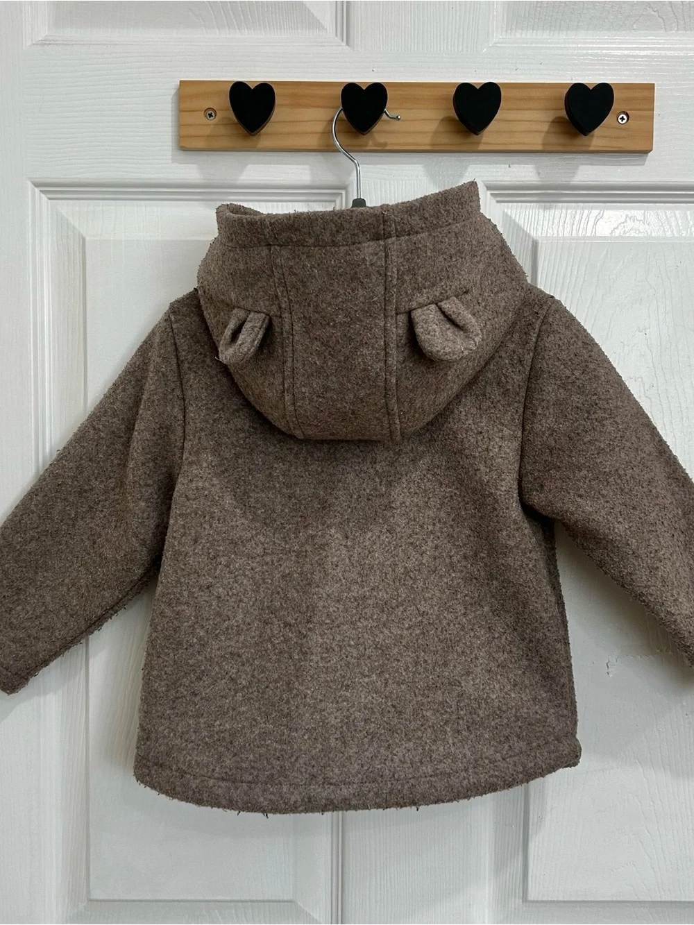 Old Navy Toddler Shearling Bear Hood Brown Pea Coat 2T